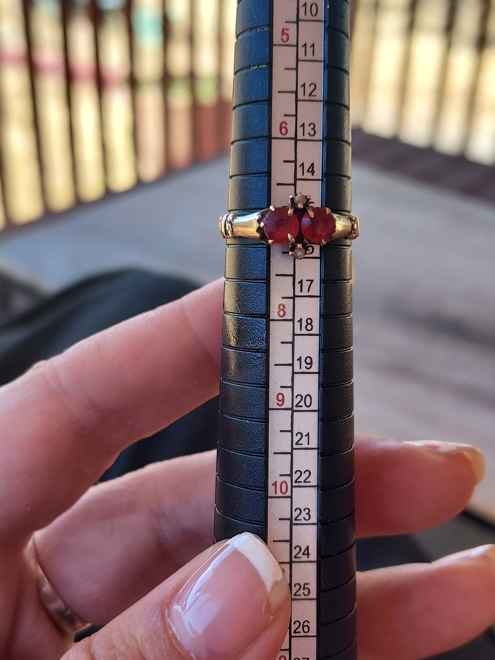 14k Georgian Era Rhodolite Garnet Ring